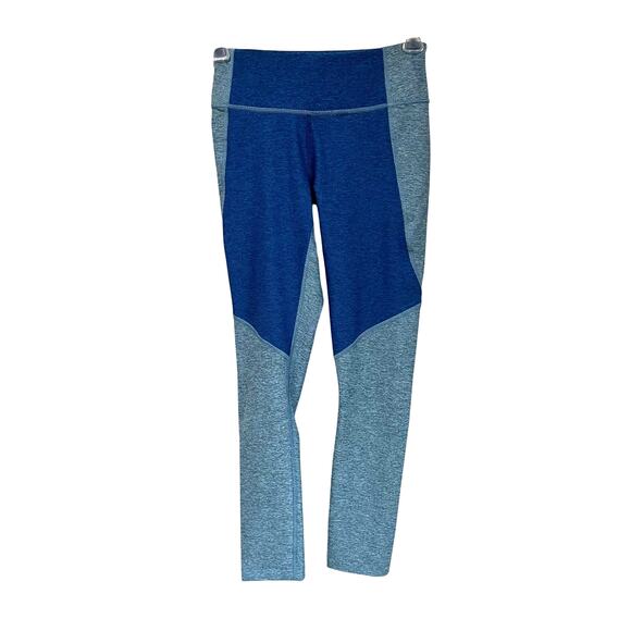 Outdoor Voices Blue Colorblock 3/4 Two Tone Warm Up Leggings Size XS NWT - Picture 1 of 7